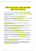 HMC Exam Study Guide Questions and Correct Answers