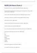 NURS 244 Neuro Exam 2 