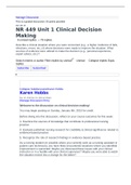 NR 449 NR 449 Week 1 Discussion; Clinical Decision Making; 58 Pages (v1)