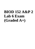 BIOD 152 A&P 2 Lab 6 Exam (Graded A+)