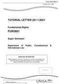 Summary FUR2601 – Fundamental Rights ASSIGNMENT 2 MEMO SEMESTER 1 - 2022