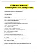 NURO 670 Midterm - Electrolytes Exam Study Guide 