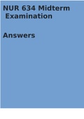 NUR 634 Midterm Examination Answers