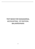 Test Bank for Managerial Accounting, 1st Edition Balakrishnan.
