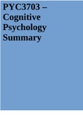 PYC3703 – Cognitive Psychology Summary