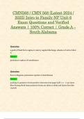 CMN568 &sol; CMN 568 &lpar;Latest 2024 &sol; 2025&rpar; Intro to Family NP Unit 6 Exam Questions and Verified Answers &vert; 100&percnt; Correct &vert; Grade A &ndash; South Alabama