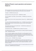 Medical Physics exam questions and answers Rated A&plus;
