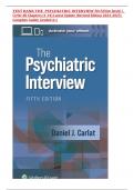 TEST BANK THE PSYCHIATRIC INTERVIEW 5th Edition Daniel J&period; Carlat All Chapters &lpar;1-34&rpar; Latest Update &vert;Revised Edition 2024-2025&vert; Complete Guide&vert; Graded A&plus;&vert;