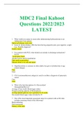 NUR2392/NUR 2392 MDC2 Final Kahoot Questions 2022/2023 LATEST