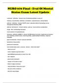 NURO 670 Final - Eval Of Mental Status Exam Latest Update 