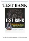 TEST BANK FOR PSYCHOLOGY IN EVERYDAY LIFE 4TH EDITION MYERS| All Chqpters |2022|A+ work|