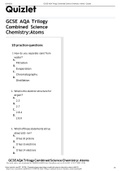 GCSE AQA Trilogy Combined Science Chemistry Atoms Quizlet&period;pdf 2021 