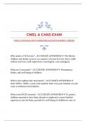 CWEL & CANS EXAM WITH GUARANTEED ACCURATE ANSWERS &vert;VERIFIED