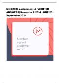 MNO2606 Assignment 4 &lpar;VERIFIED ANSWERS&rpar; Semester 2 2024 - DUE 23 September 2024