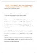 CHFM COMPLIANCE Quiz Brief Questions with  Adequately Approved Answers Graded A&plus;&plus; Pass 