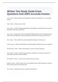  Written Test Study Guide Exam Questions And 100&percnt; Accurate Answer&period;