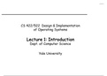 Class notes Design & Implementation of Operating Systems (CSS422) 