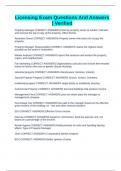 Licensing Exam Questions And Answers &vert; Verified