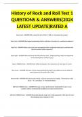 History of Rock and Roll Test 1 QUESTIONS & ANSWERS&lpar;2024 LATEST UPDATE&rpar;RATED A