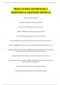 History of Rock and Roll Exam 1 QUESTIONS & SOLUTIONS &lpar;RATED A&rpar;