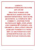 LEHNE’S PHARMACOTHERAPEUTICS FOR ADVANCED PRACTICE NURSES AND PHYSICIAN ASSISTANTS 2ND EDITION ROSENTHAL TEST BANK QUESTIONS)  & COMPLETE 100% CORRECT  ANSWERS WITH RATIONALES WELL EXPLAINED AND VERIFIED BY EXPERTS AND GRADED A+ 2024 LATEST UPDATE ALREADY