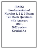 Fundamentals of  Nursing Complete Chapter 1&comma; 2 & 3 Exam Test Bank Questions  with Answers   review Graded A&plus;