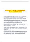 Post Office Exam 474 Questions And Answers 100&percnt; Verified&period;