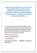 FISDAP PARAMEDIC FINAL EXAM 2024  &sol;PARAMEDIC FISDAP FINAL EXAM  TESTBANK EXAM COMPLETE 630  QUESTIONS WITH DETAILED VERIFIED  ANSWERS &lpar;100&percnt; CORRECT ANSWERS&rpar;  &sol;ALREADY GRADED A&plus; 
