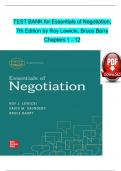 TEST BANK for Essentials of Negotiation&comma;  7th Edition by Roy Lewicki&comma; Bruce Barry  Chapters 1 - 12