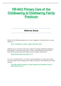 Midterm Exam - NR602 &sol; NR-602 &sol; NR 602 &lpar;Latest&rpar; &colon; Primary Care of the Childbearing and Childrearing Family Practicum - Chamberlain