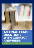 AR FINAL EXAM QUESTIONS WITH CORRECT ANSWERS&excl;&excl;