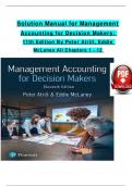 Solution Manual for Management  Accounting for Decision Makers&colon;   11th Edition By Peter Atrill&comma; Eddie  McLaney All Chapters 1 - 12  