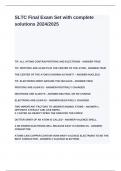 SLTC Final Exam Set with complete solutions 2024&lowbar;2025