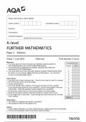 AQA A-level FURTHER MATHEMATICS Paper 3 QP Statistics Friday 7 June 2024 