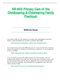 Midterm Exam - NR602 &sol; NR-602 &sol; NR 602 &lpar;Latest&rpar; &colon; Primary Care of the Childbearing and Childrearing Family Practicum - Chamberlain