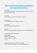BIOL 203 &lpar;Purdue&rpar; EXAM 1 QUESTIONS  AND ANSWERS RATED A&period;