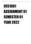 ECS1601 - Economics IB (ECS1601) Assignment 1 Semester 1 Year 2022