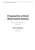 MIS 581 - System Analysis, Planning, & Control Proposal for a Hotel Reservation System. A+ Graded.