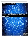 Level of Cognitive Ability - Analysis 2000 Questions and Answers  TEST BANK
