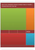AQA GCSE COMBINED SCIENCE&colon; SYNERGY 8465&sol;1F  Foundation Tier Paper 1 Life and Environmental Sciences May 2024  Questions Paper