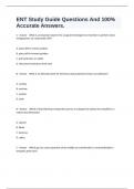 ENT Study Guide Questions And 100&percnt; Accurate Answers&period;