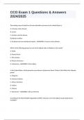 CCO Exam 1 Questions & Answers 2024&sol;2025