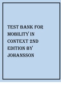 TEST BANK FOR MOBILITY IN CONTEXT 2ND EDITION BY JOHANSSON