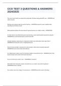 CCO TEST 3 QUESTIONS & ANSWERS 2024&sol;2025