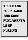 TEST BANK FOR KOZIER AND ERBS FUNDAMENTALS OF NURSING 10TH EDITION BY BERMAN