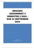 MNO2606 Assignment 4 &lpar;COMPLETE ANSWERS&rpar; Semester 2 2024 - DUE 23 September 2024