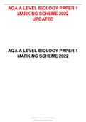 AQA A LEVEL BIOLOGY PAPER 1 MARKING SCHEME 2022 UPDATED