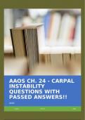 AAOS CH&period; 24 - CARPAL INSTABILITY QUESTIONS WITH PASSED ANSWERS&excl;&excl;