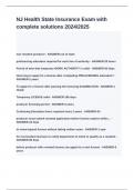 NJ Health State Insurance Exam with complete solutions 2024&lowbar;2025