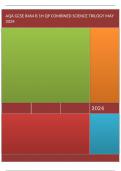 AQA GCSE COMBINED SCIENCE&colon; TRILOGY 8464&sol;B&sol;1H Higher Tier Biology Paper 1H May 2024  Questions Paper